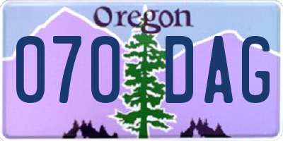 OR license plate 070DAG