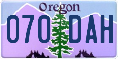 OR license plate 070DAH