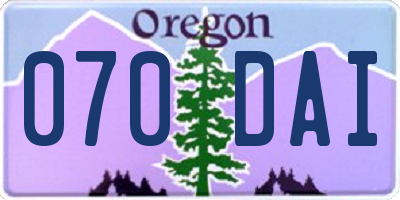 OR license plate 070DAI