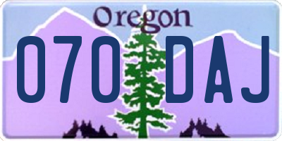 OR license plate 070DAJ