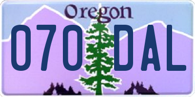 OR license plate 070DAL
