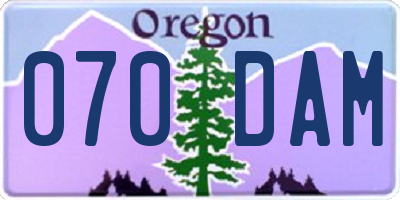 OR license plate 070DAM