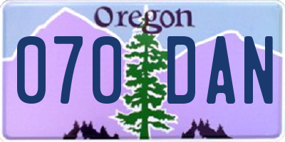 OR license plate 070DAN