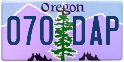 OR license plate 070DAP