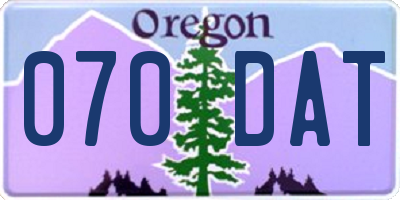 OR license plate 070DAT