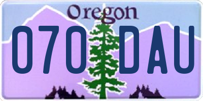 OR license plate 070DAU