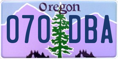 OR license plate 070DBA