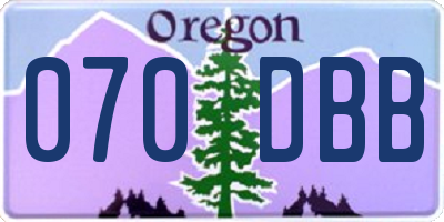 OR license plate 070DBB