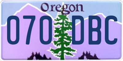 OR license plate 070DBC