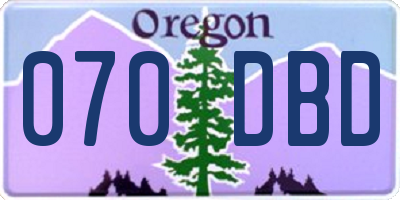 OR license plate 070DBD