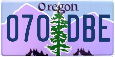OR license plate 070DBE