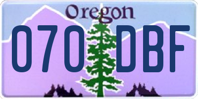 OR license plate 070DBF