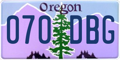 OR license plate 070DBG