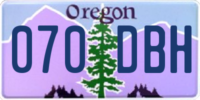 OR license plate 070DBH