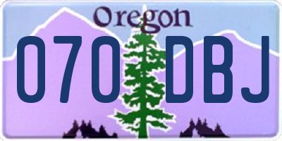 OR license plate 070DBJ