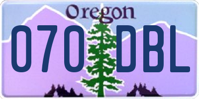 OR license plate 070DBL