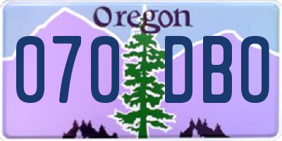 OR license plate 070DBO