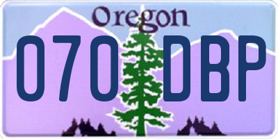 OR license plate 070DBP
