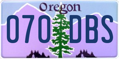 OR license plate 070DBS