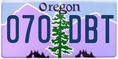 OR license plate 070DBT