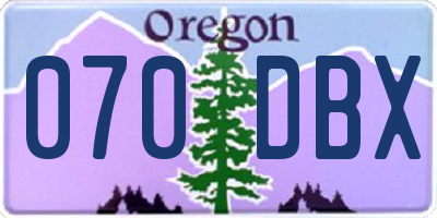 OR license plate 070DBX