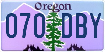 OR license plate 070DBY