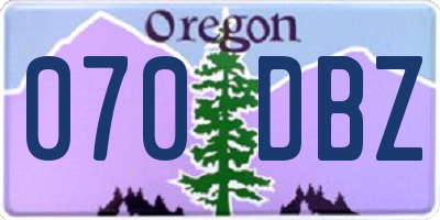 OR license plate 070DBZ