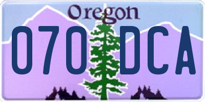 OR license plate 070DCA