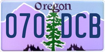 OR license plate 070DCB