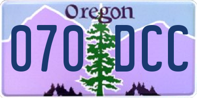 OR license plate 070DCC