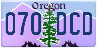 OR license plate 070DCD