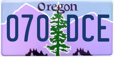 OR license plate 070DCE