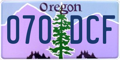 OR license plate 070DCF