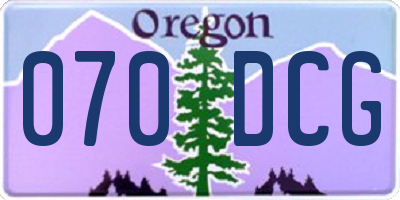 OR license plate 070DCG