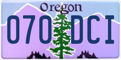 OR license plate 070DCI