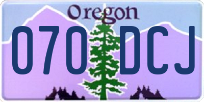 OR license plate 070DCJ