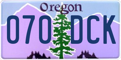 OR license plate 070DCK