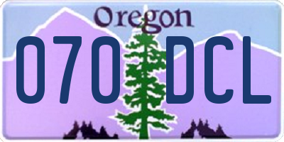 OR license plate 070DCL