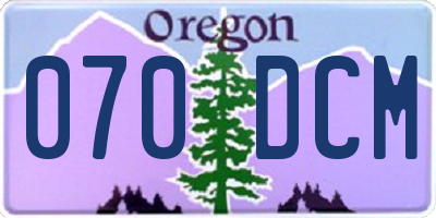 OR license plate 070DCM