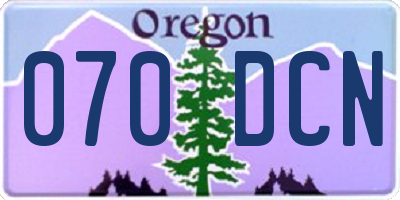 OR license plate 070DCN