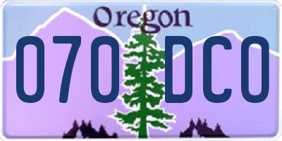 OR license plate 070DCO