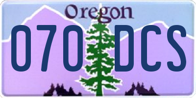 OR license plate 070DCS