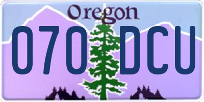 OR license plate 070DCU