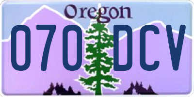 OR license plate 070DCV