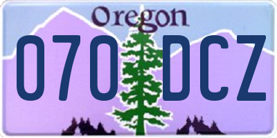 OR license plate 070DCZ