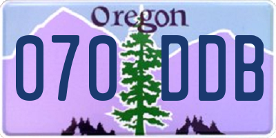 OR license plate 070DDB