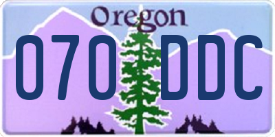 OR license plate 070DDC