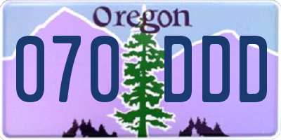 OR license plate 070DDD