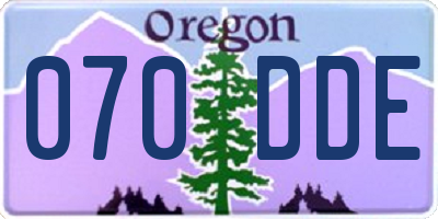 OR license plate 070DDE