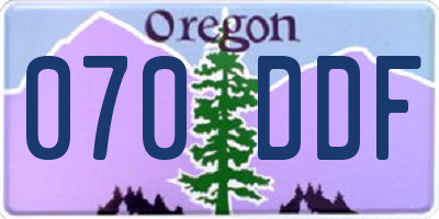 OR license plate 070DDF